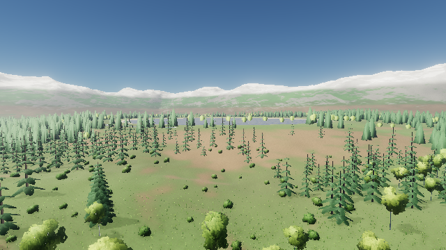 Terrain, foliage and atmosphere at noon